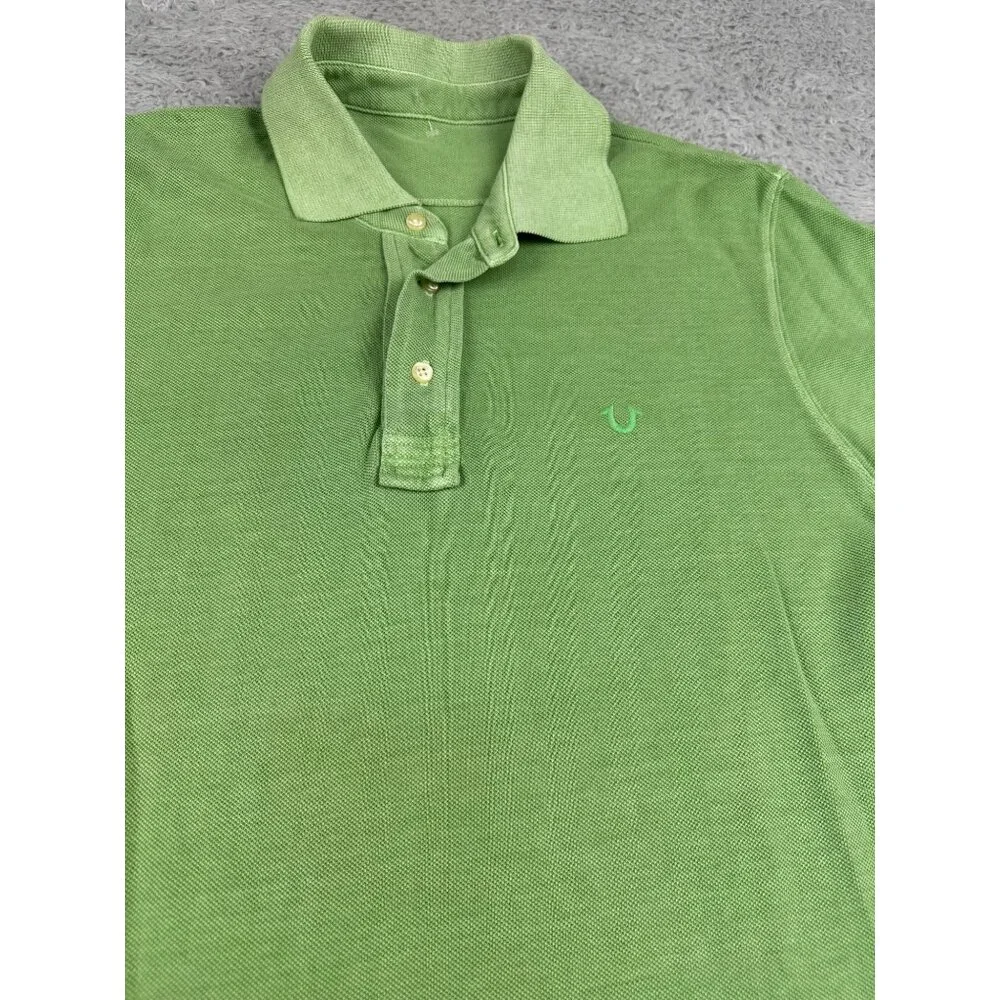 True Religion Mens Sportswear Spring 2013 Embroidery Pique Polo Shirt Green - Picture 4 of 11